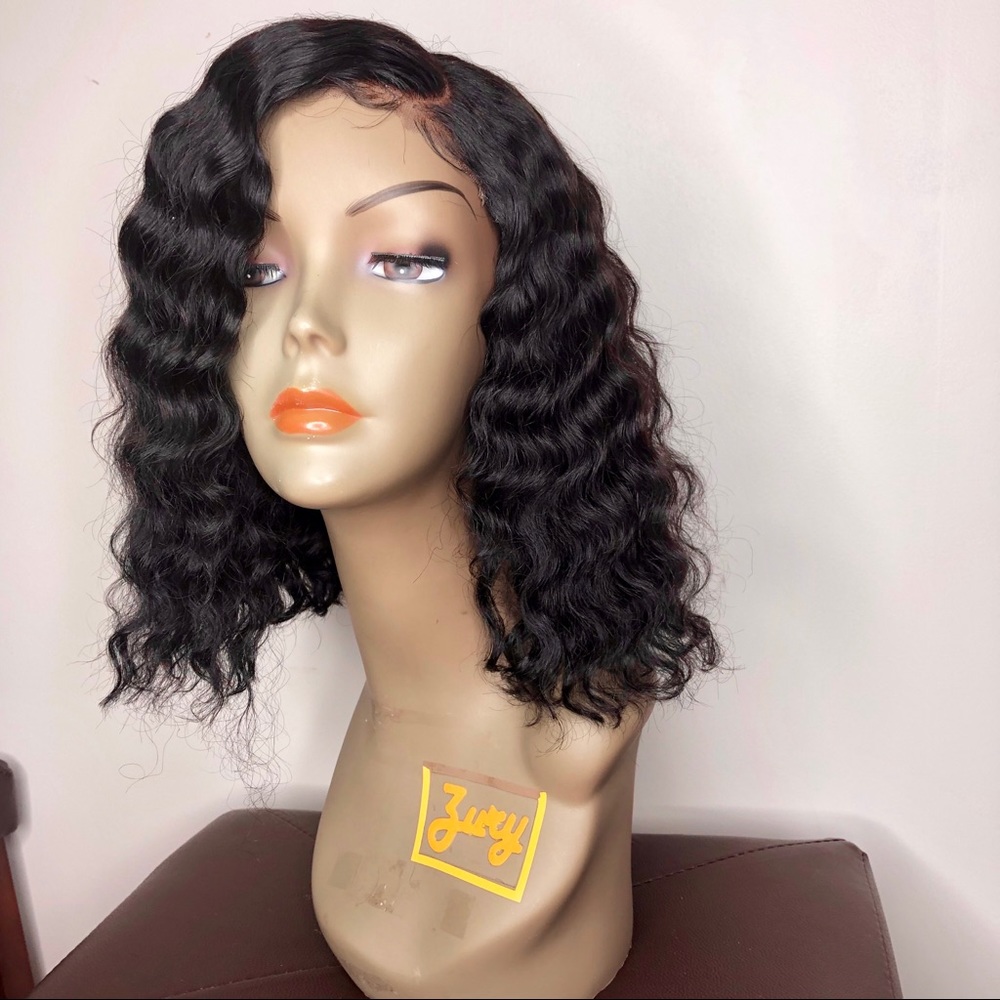 Deep wave lace closure wig